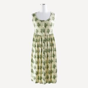 NEW Kate Quinn Women's Agave Button Front V Waist Dress L Large Bamboo